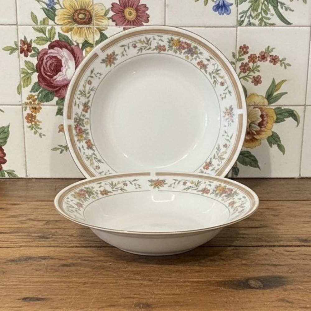 Farberware Bellini Spaghetti Bowls #4182, Set of 2, Vintage Floral Pattern China